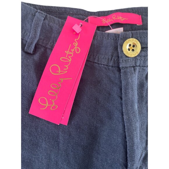 Lilly Pulitzer Breeta Linen Trouser Pants True Navy Blue Size 0 NWT $148 - Picture 6 of 16
